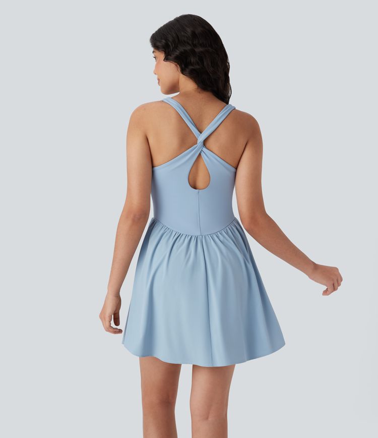 vestido deportivo breezeful corset 2 en 1 con bolsillo de secado rápido fluido y de largo largo para pickleball