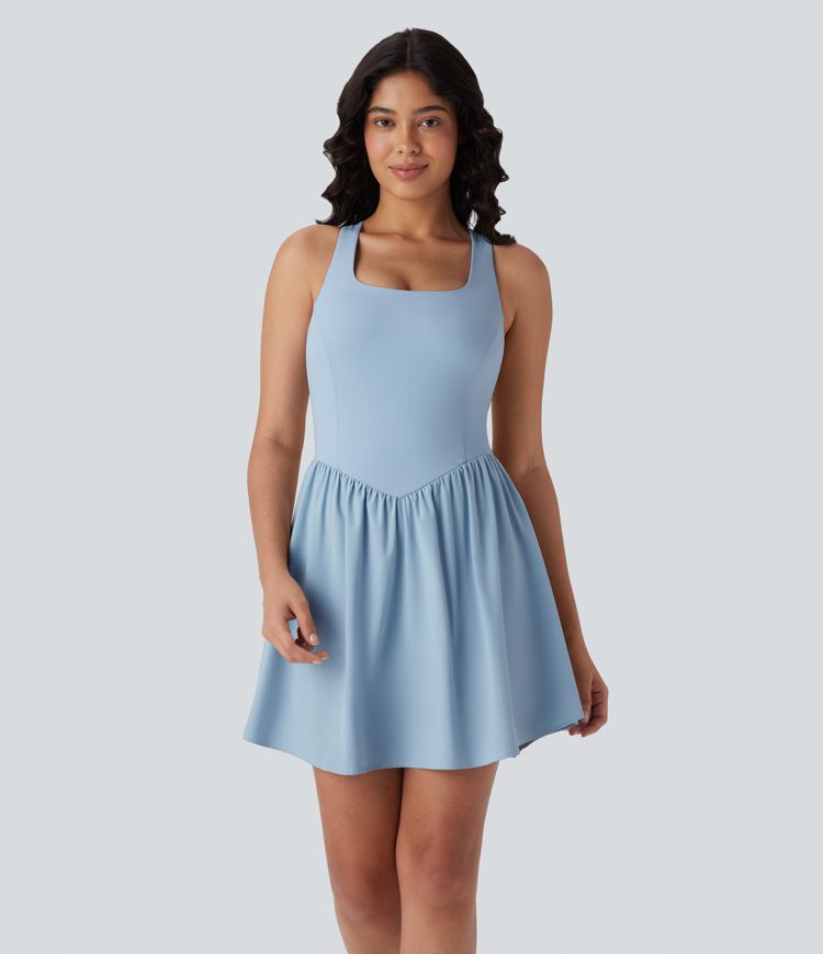 vestido deportivo breezeful corset 2 en 1 con bolsillo de secado rápido fluido y de largo largo para pickleball