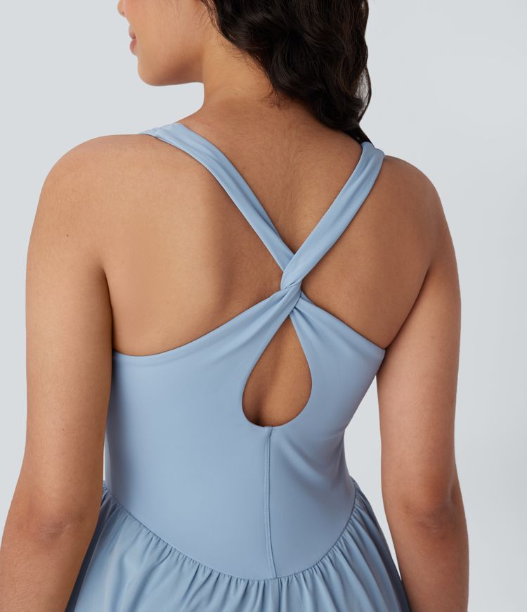 vestido deportivo breezeful corset 2 en 1 con bolsillo de secado rápido fluido y de largo largo para pickleball