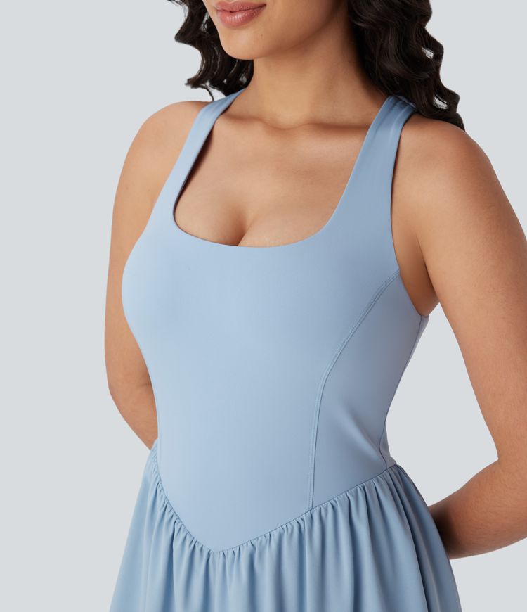 vestido deportivo breezeful corset 2 en 1 con bolsillo de secado rápido fluido y de largo largo para pickleball