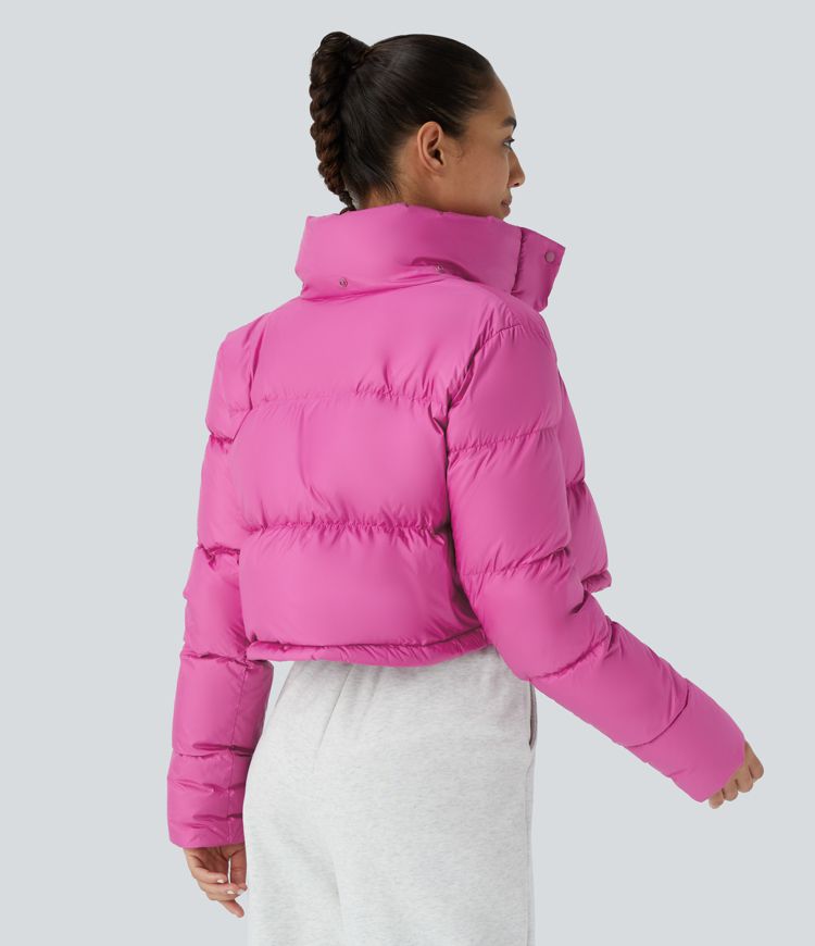 chaqueta acolchada informal de manga larga con capucha extraíble y bolsillo invisible repelente al agua