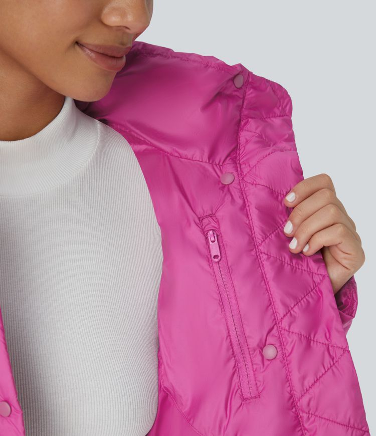 chaqueta acolchada informal de manga larga con capucha extraíble y bolsillo invisible repelente al agua