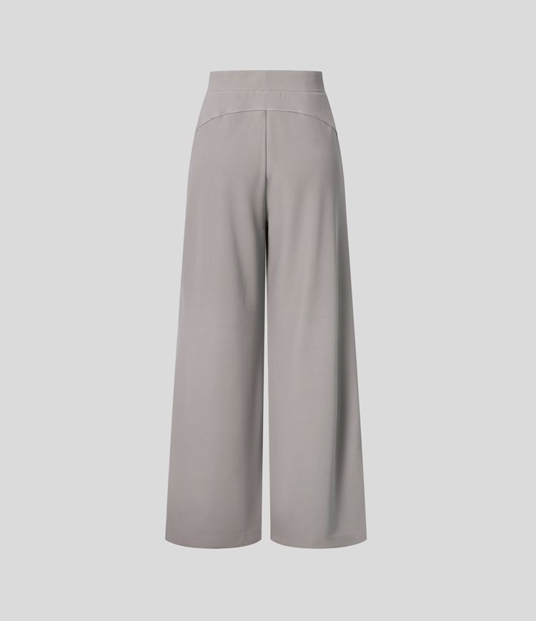 pantalones de trabajo halara flex de cintura alta moldeadores de cuerpo con bolsillos pernera ancha y microgofre