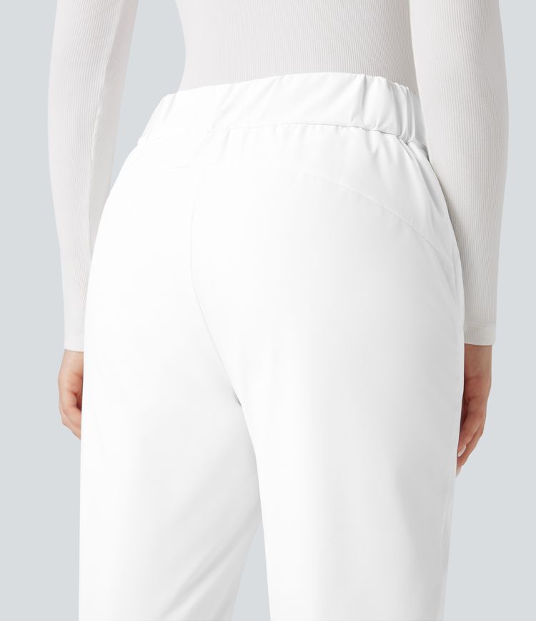 pantalones de senderismo de cintura alta y cálidos con bolsillos