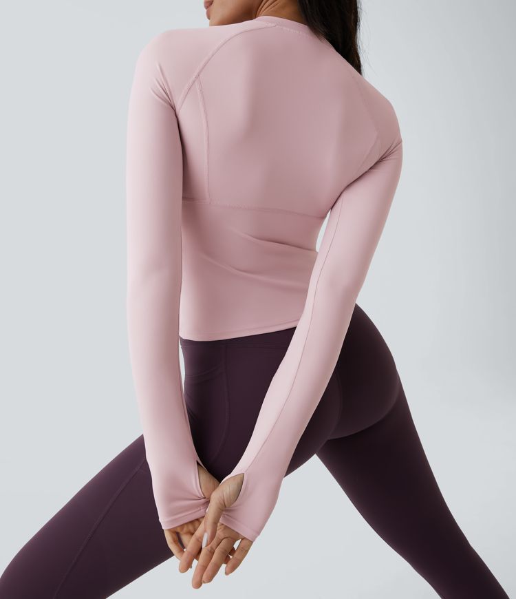 top deportivo de yoga con abertura para el pulgar
