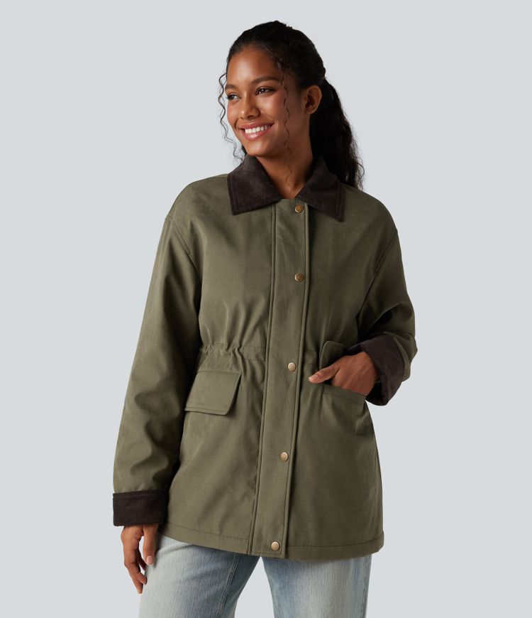 chaqueta informal de manga larga con bolsillos