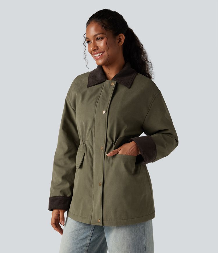 chaqueta informal de manga larga con bolsillos