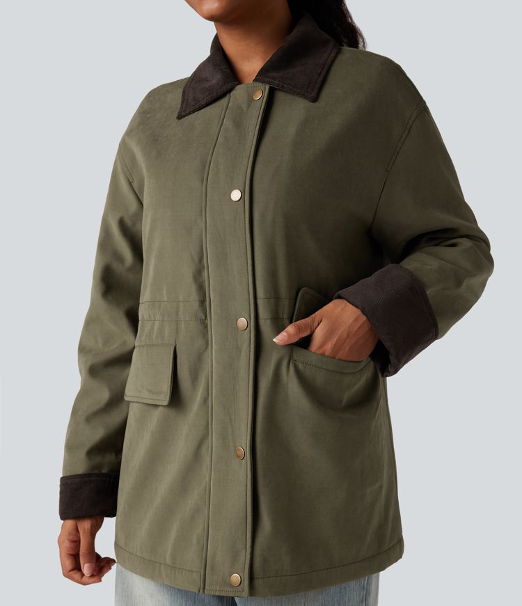 chaqueta informal de manga larga con bolsillos