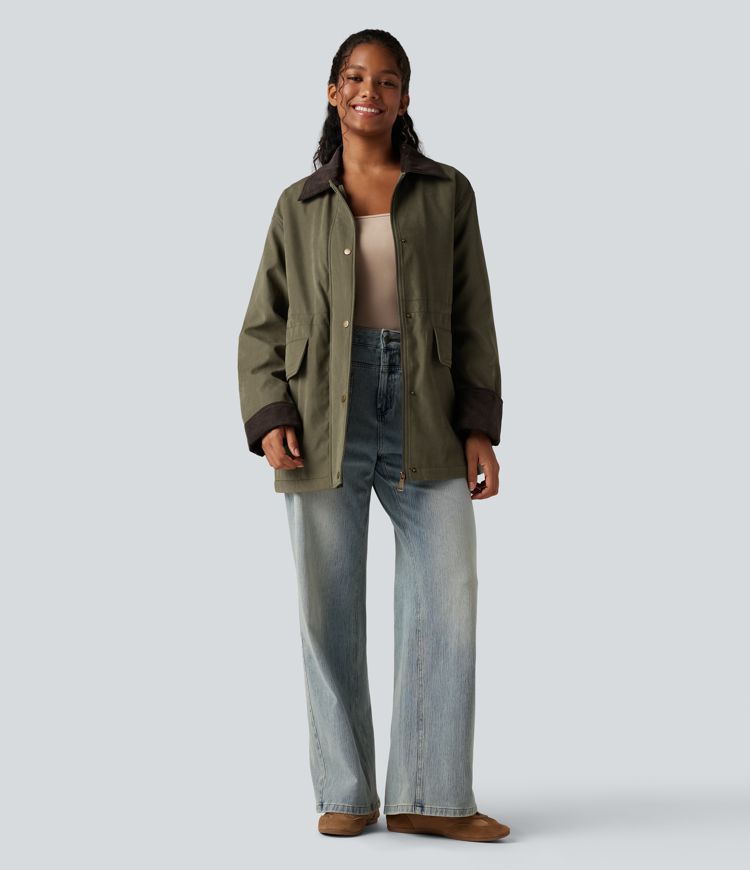 chaqueta informal de manga larga con bolsillos